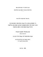 Tự do hóa thương mại của singapore và những bài học kinh nghiệm đối với việt nam trong bối cảnh hội nhập kinh tế
