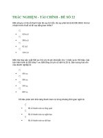 TRẮC NGHIỆM - TÀI CHÍNH - Đề Số 22 pdf