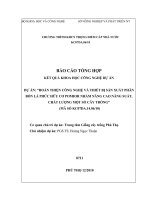 Hoàn thiện công nghệ và thiết bị sản xuất phân bón lá dạng hữu cơ pomior và ứng dụng nhằm nâng cao năng xuất, chất lượng một số cây trồng