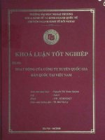 khóa luận tốt nghiệp hoạt động của công ty xuyên quốc gia hàn quốc tại việt nam