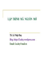 bài giảng lập trình mã nguồn mở - ts. lê nhật duy