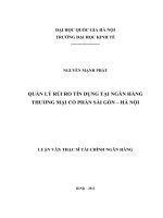 Quản lý rủi ro tín dụng tại Ngân hàng Thương mại Cổ phần Sài Gòn - Hà Nội