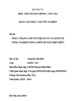 Thực trạng chuyển dịch cơ cấu kinh tế nông nghiệp nông thôn huyện điện biên