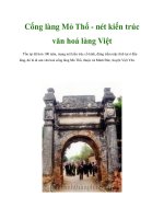 Cổng làng Mỏ Thổ - nét kiến trúc văn hoá làng Việt docx