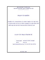 Đề tài  'nghiên cứu ảnh hưởng của phát triển các nhà máy xi măng đến sản xuất nông nghiệp của hộ nông dân trên địa bàn huyện thanh liêm, tỉnh hà nam