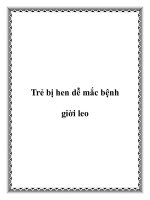 Trẻ bị hen dễ mắc bệnh giời leo pot