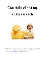 Con thiếu cân vì mẹ chăm sai cách ppt