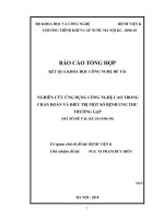 Nghiên cứu ứng dụng công nghệ cao trong chẩn đoán và điều trị một số bệnh ung thư thường gặp