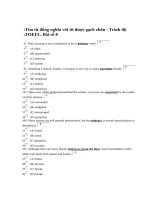 Tìm từ đồng nghĩa với từ được gạch chân - Trình độ TOEFL, Bài số 8 pptx