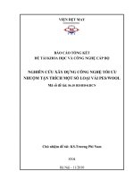 Nghiên cứu xây dựng công nghệ tối ưu nhuộm tận trích một số loại vải PES wool