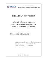 Giải pháp nâng cao hiệu quả công tác quản trị bán hàng tại Công ty TNHH nệm Vạn Thành