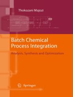 batch chemical process integration - analysis, synthesis and optimization dec 2009