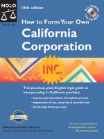 how to form your own california corporation 10th (2002)