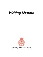 WRITING MATTERS THE ROYAL LITERARY FUND doc