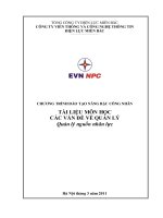 tài liệu môn học các vấn đề về quản lý - quản lý nguồn nhân lực