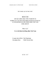 Nghiên cứu xây dựng hệ thống đánh giá giám sát an ninh hệ thống điện việt nam   phụ lục