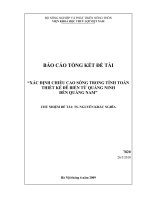 Xác định chiều cao sóng trong tính toán thiết kế đê biển từ quảng ninh đến quảng nam