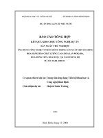 ứng dụng công nghệ vi nhân giống trong sản xuất một số giống hoa hàng hóa chất lượng cao (hoa lan, mokara, hoa đồng tiền, hoa huệ) tại nam trung bộ