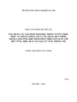 ứng dụng các giải pháp sinh học trong tuyển chọn, phục vụ tráng giống cói và xây dựng quy trình thâm canh tổng hợp nhằm phát triển sản xuất cói bền vững, hiệu quả cao tại các vùng trồng cói