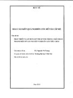 Phát triển và áp dụng kỹ thuật PCR trong chẩn đoán nhanh một số căn nguyên vi khuẩn gây tiêu chảy