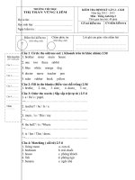 Kiểm tra định kỳ lần 2 - CKII môn tiếng anh lớp 3 - trường tiểu học Thị Trấn Vũng Liêm potx