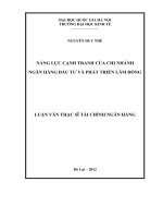 năng lực cạnh tranh của chi nhánh ngân hàng đầu tư và phát triển lâm đồng