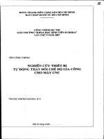 Đề tài : Nghiên cứu thiết bị tự động thay đổi chế độ gia công cho máy CNC