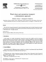 artuso r., cristadoro g. weak chaos and anomalous transport