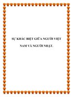 SỰ KHÁC BIỆT GIỮA NGƯỜI VIỆT NAM VÀ NGƯỜI NHẬT ppt