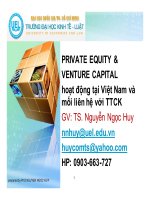 bài giảng private equity, venture capital hoạt động tại việt nam và mối liên hệ với thị trường chứng khoán - ts nguyễn ngọc huy