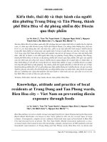 Kiến thức, thái độ và thực hành của người dân phường Trung Dũng và Tân Phong , thành phố Biên Hòa về dự phòng phơi nhiễm Dioxin qua thực phẩm pdf