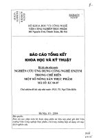 Nghiên cứu ứng dụng công nghệ enzym trong chế biến một số nông sản thực phẩm