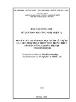 NGHIÊN CỨU CƠ SỞ KHOA HỌC NHẰM XÂY DỰNG CÁC GIẢI PHÁP PHÁT TRIỂN NUÔI TRỒNG THỦY SẢN BỀN VỮNG TẠI ĐẦM THỊ NẠI TỈNH BÌNH ĐỊNH