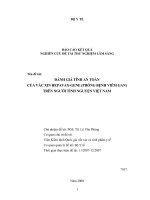 đánh giá tính an toàn của vắc xin hepavax gene (phòng bệnh viêm gan b) do công ty berna biotech hàn quốc sản xuất và được GAVI tài trợ thông qua UNICEF trên người tình nguyện việt nam