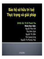 thuyết trình bảo hộ sở hữu trí tuệ - thực trạng và giải pháp