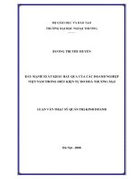 Đẩy mạnh xuất khẩu rau quả của các doanh nghiệp Việt Nam trong điều kiện tự do hóa thương mại