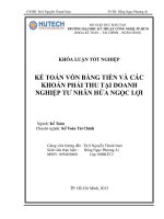 kế toán vốn bằng tiền và các khoản phải thu tại doanh nghiệp tư nhân hứa ngọc lợi