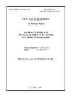 Nghiên cứu tính chất Phytaza tự nhiên và tái tổ hợp của vi khuẩn Bacillus subtilis