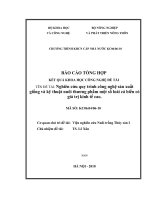 Nghiên cứu quy trình công nghệ sản xuất giống và kỹ thuật nuôi thương phẩm một số loài cá biển có giá trị kinh tế cao