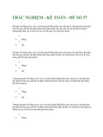 TRẮC NGHIỆM - KẾ TOÁN - ĐỀ SỐ 37 potx