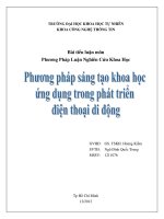 tiểu luận phương pháp sáng tạo khoa học ứng dụng trong phát triển điện thoại di động