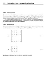 INTRO TO MATRIX ALGEBRA