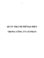 Quản trị chi phí đại diện trong công ty cổ phần