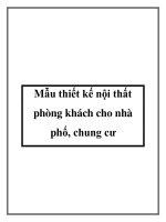 Mẫu thiết kế nội thất phòng khách cho nhà phố, chung cư pot