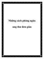 Những cách phòng ngừa ung thư đơn giản ppt