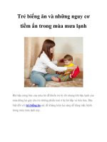 Trẻ biếng ăn và những nguy cơ tiềm ẩn trong mùa mưa lạnh pot