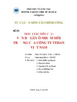 Ngoại tác tiêu cực vấn đề gây ô nhiễm môi trường của công ty Vedan Việt Nam