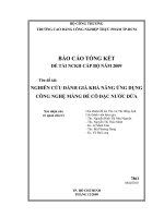 Nghiên cứu đánh giá khả năng ứng dụng công nghệ màng để cô đặc nước dứa