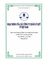 Hoạt động của các công ty quản lí quỹ ở Việt Nam