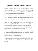 6 điều cần lưu ý khi con thay răng sữa pdf